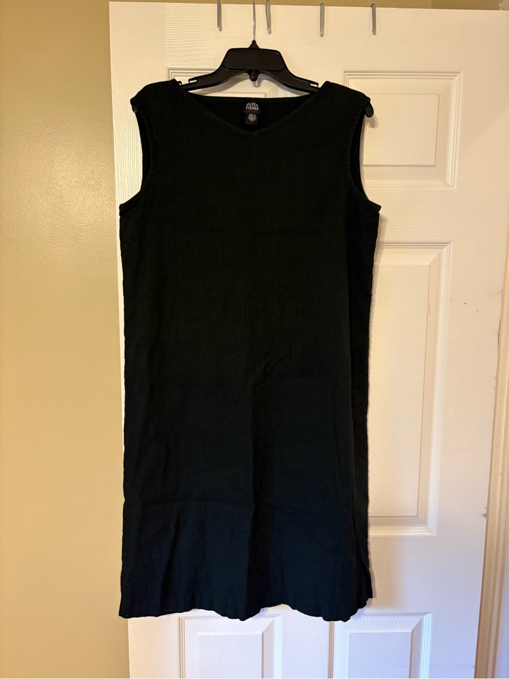 Eileen Fisher Black Sleeveless Midi Dress